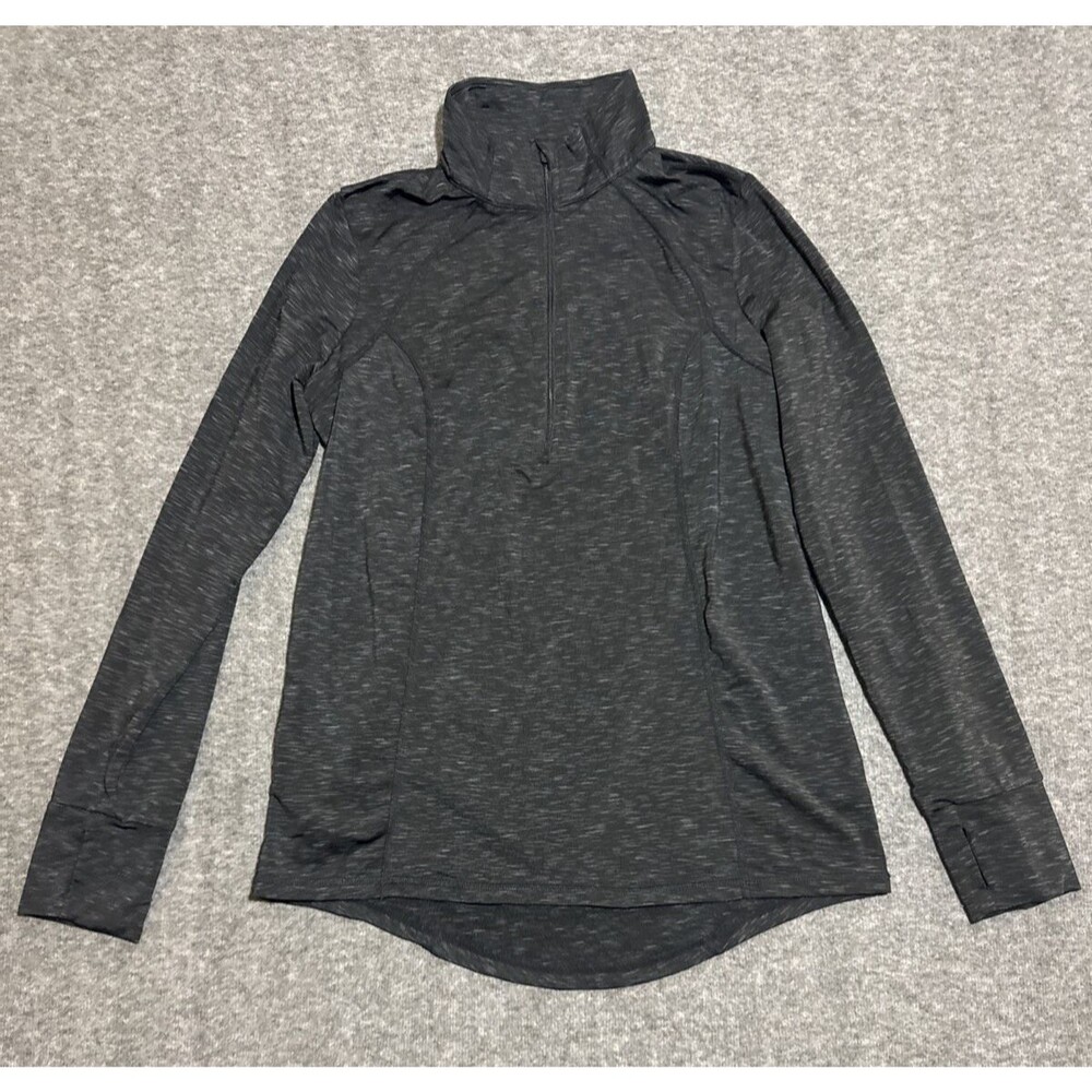 Xersion Women’s Long Sleeve Workout Slim Fit Half Zipper Black Medium